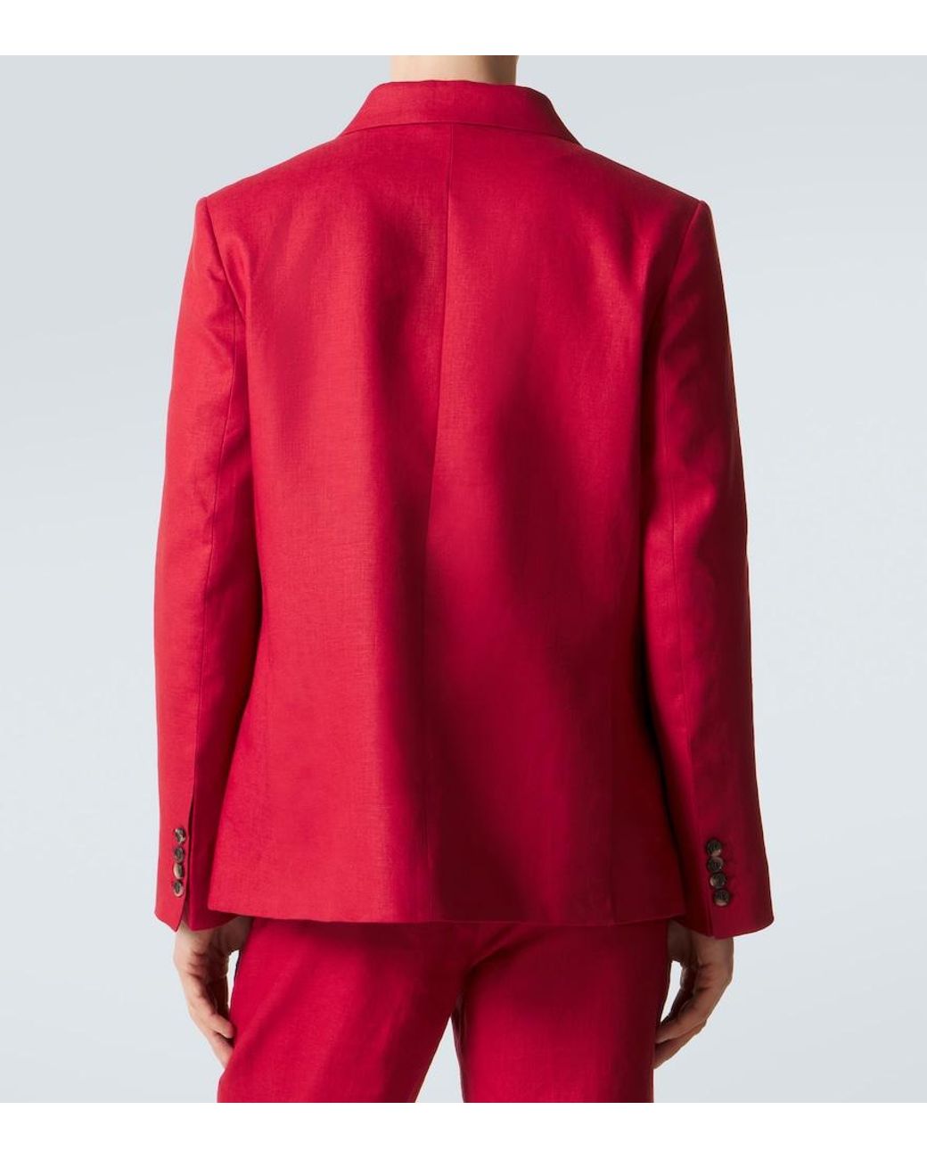 Bode Red Double-Breasted Linen Blazer for men