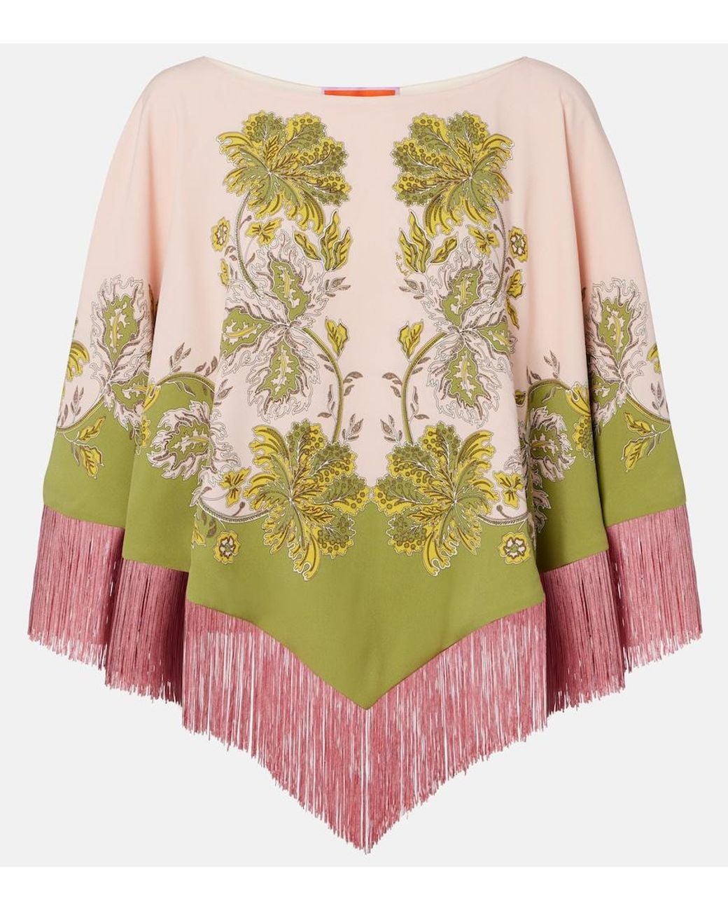 LaDoubleJ Multicolor Swathe Placee Reversible Satin Poncho
