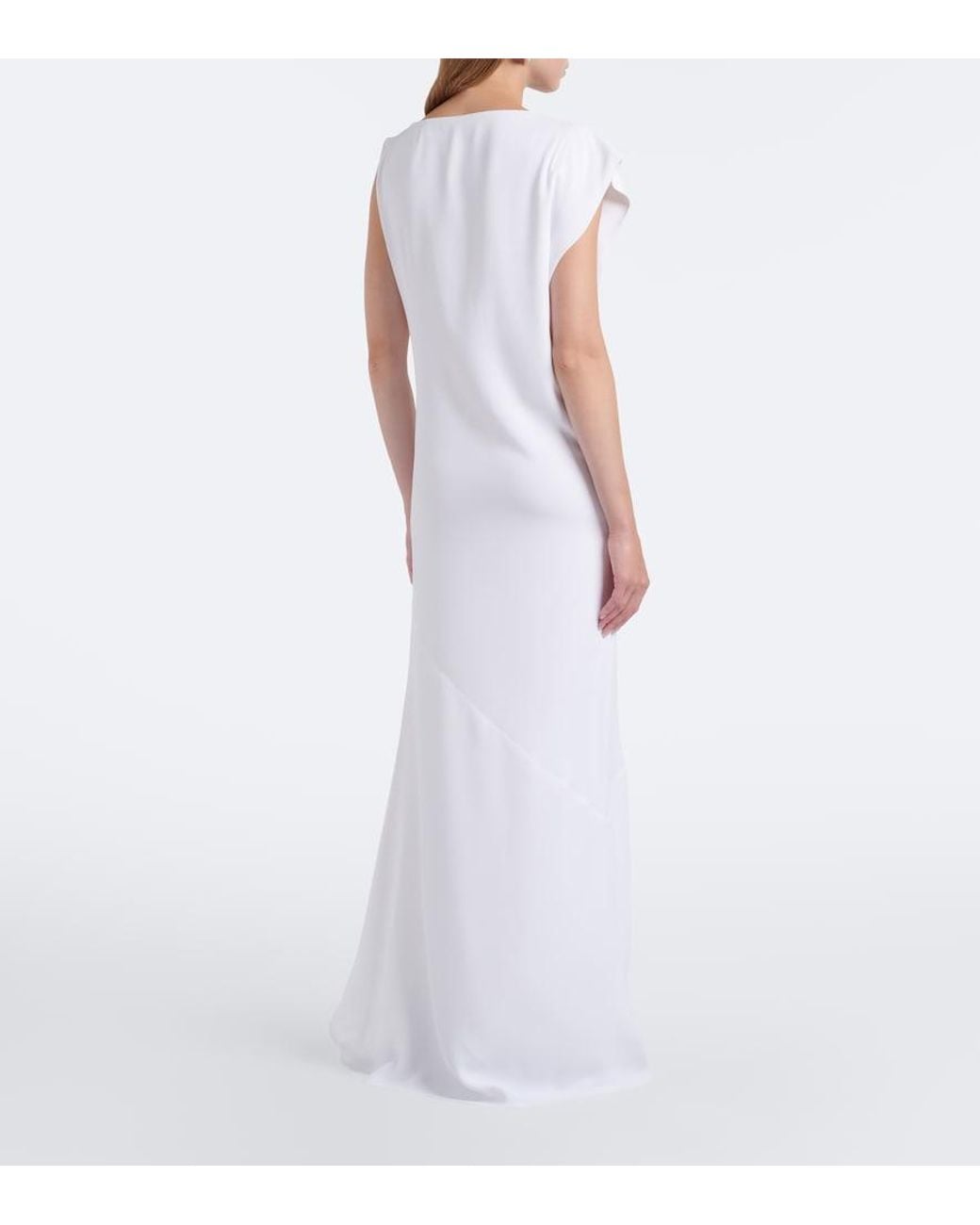 Jacquemus White Drapee Jersey Maxi Dress