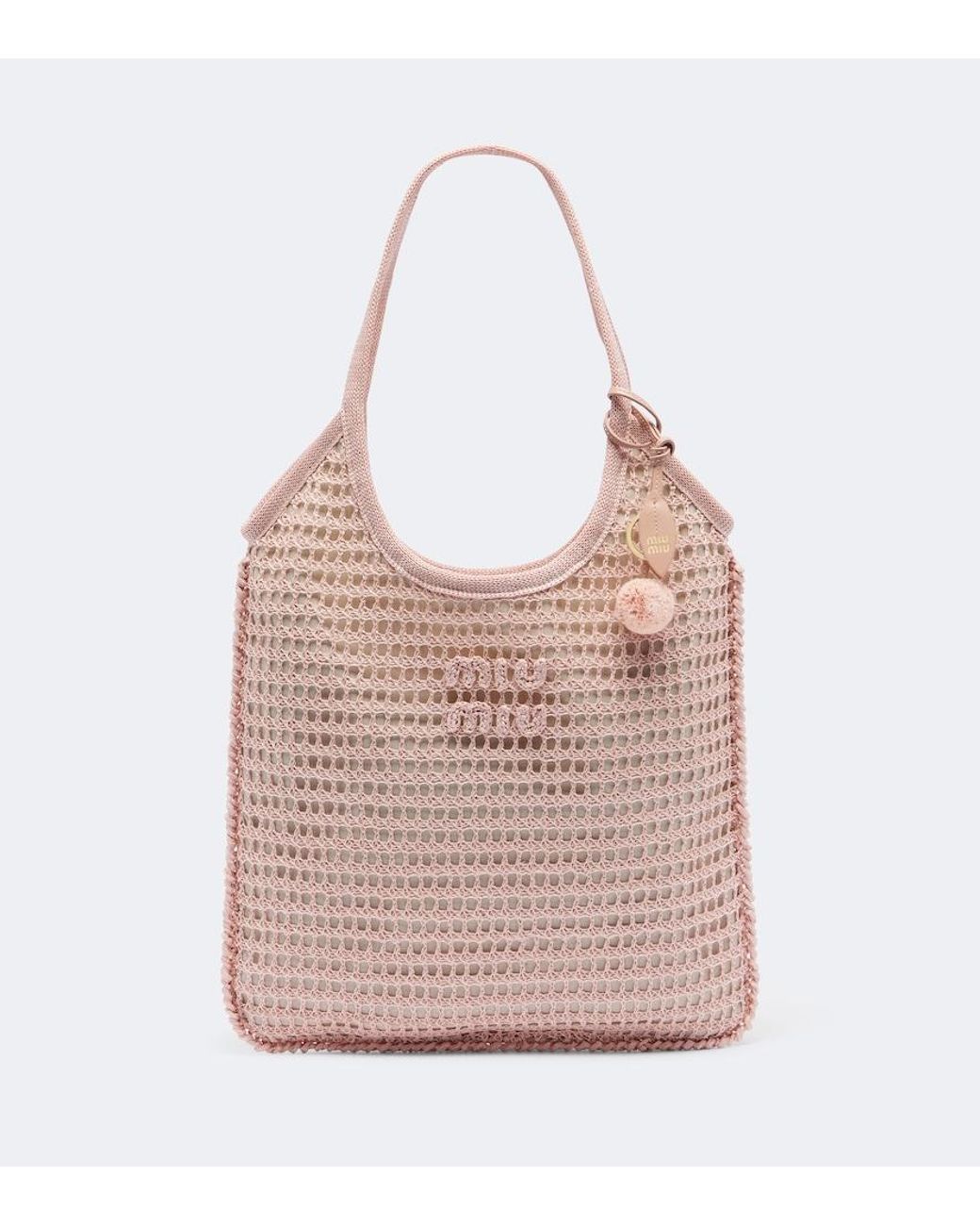 Miu Miu Pink Ivy Crochet Shopper