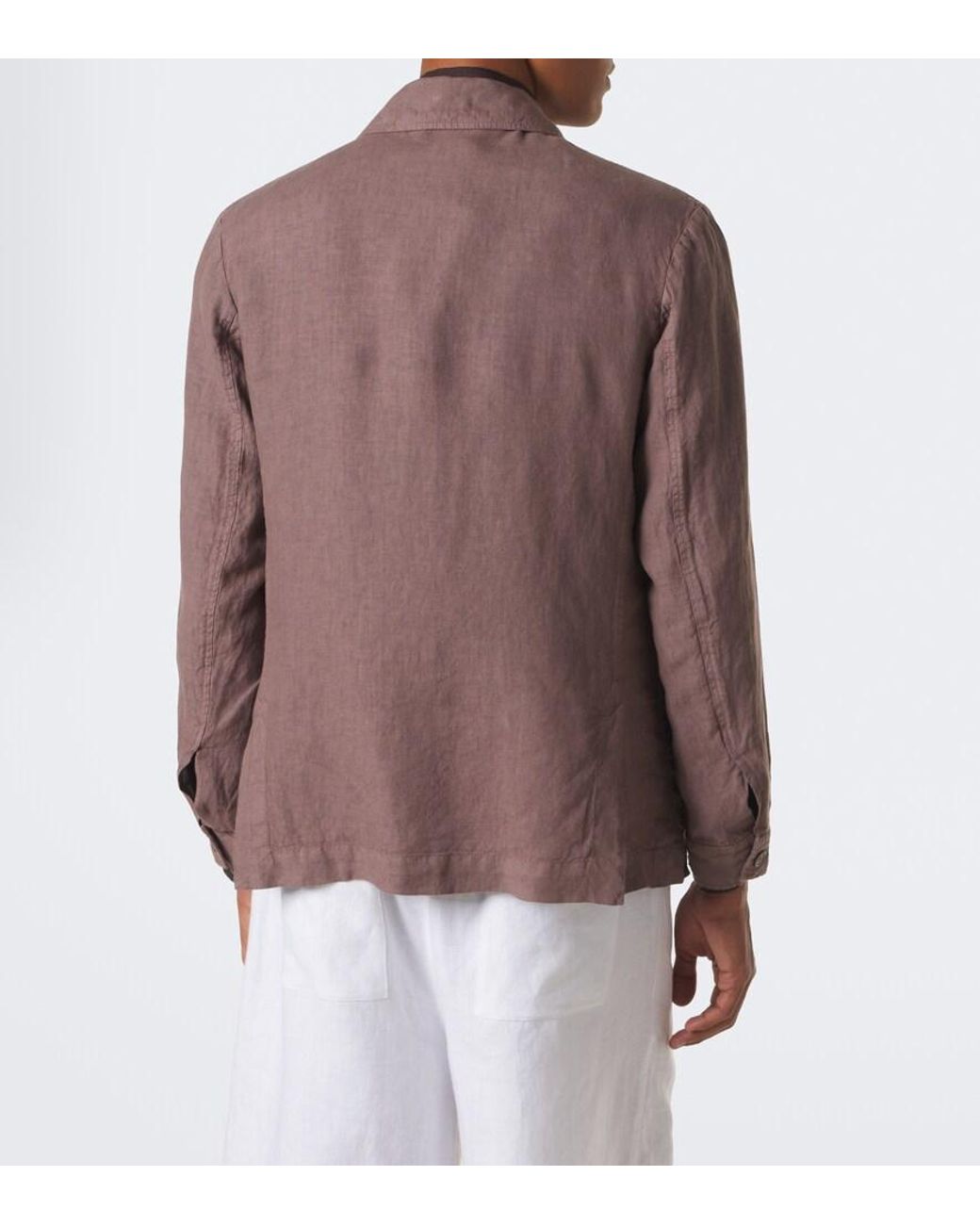 Fedeli Brown Linen Shirt for men