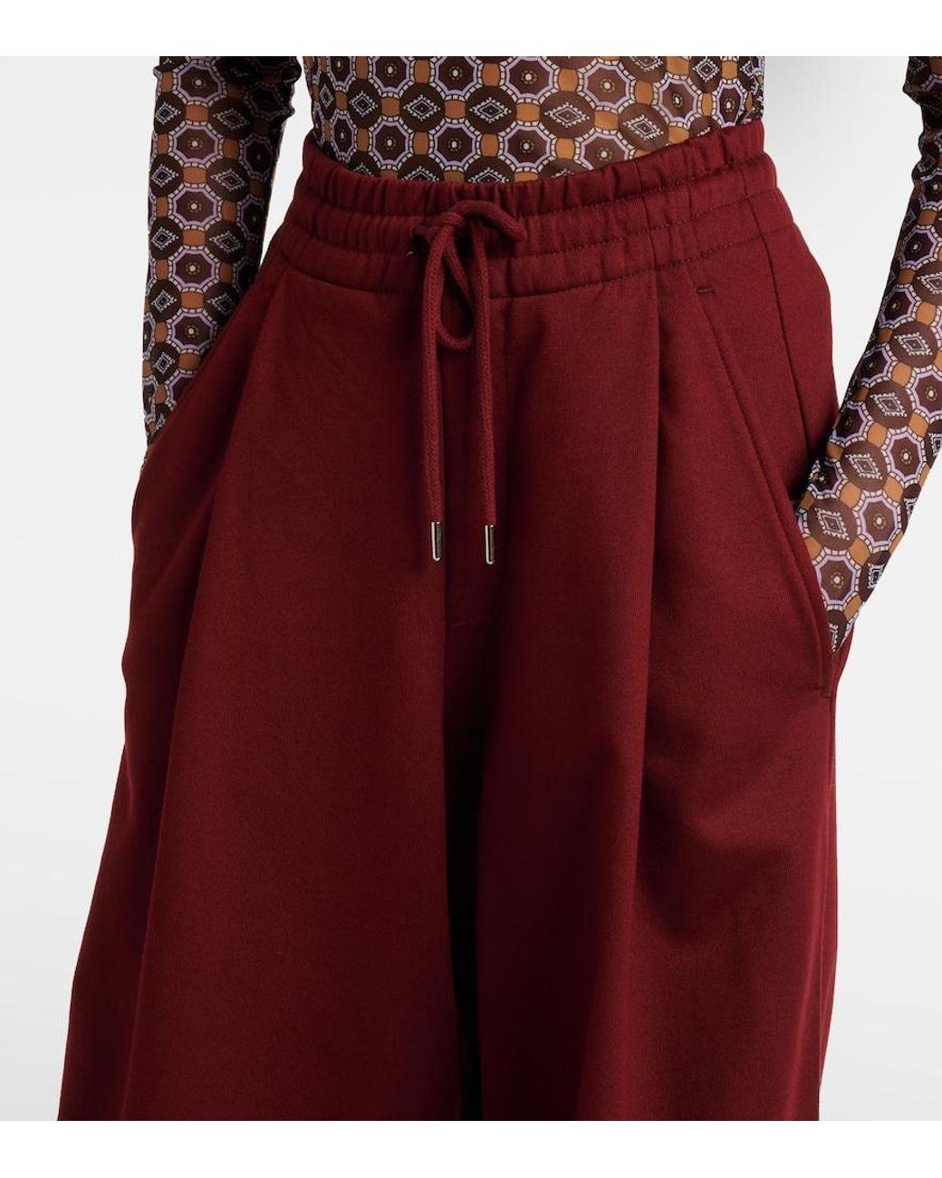 Dries Van Noten Red Cotton Jersey Sweatpants