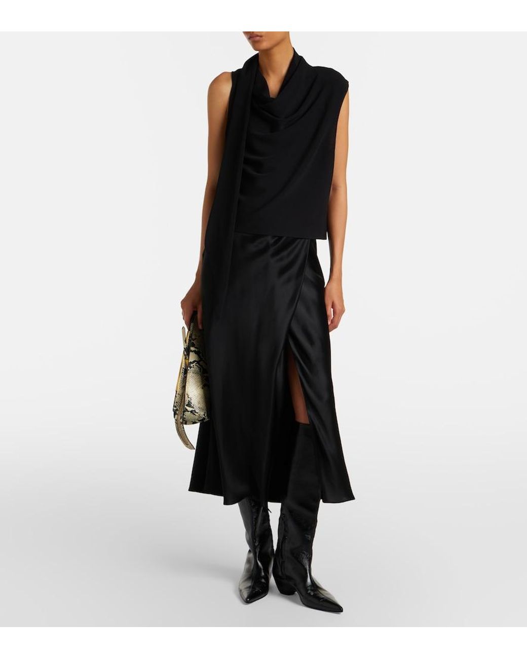 Altuzarra Black Tommy Scarf-Detail Top