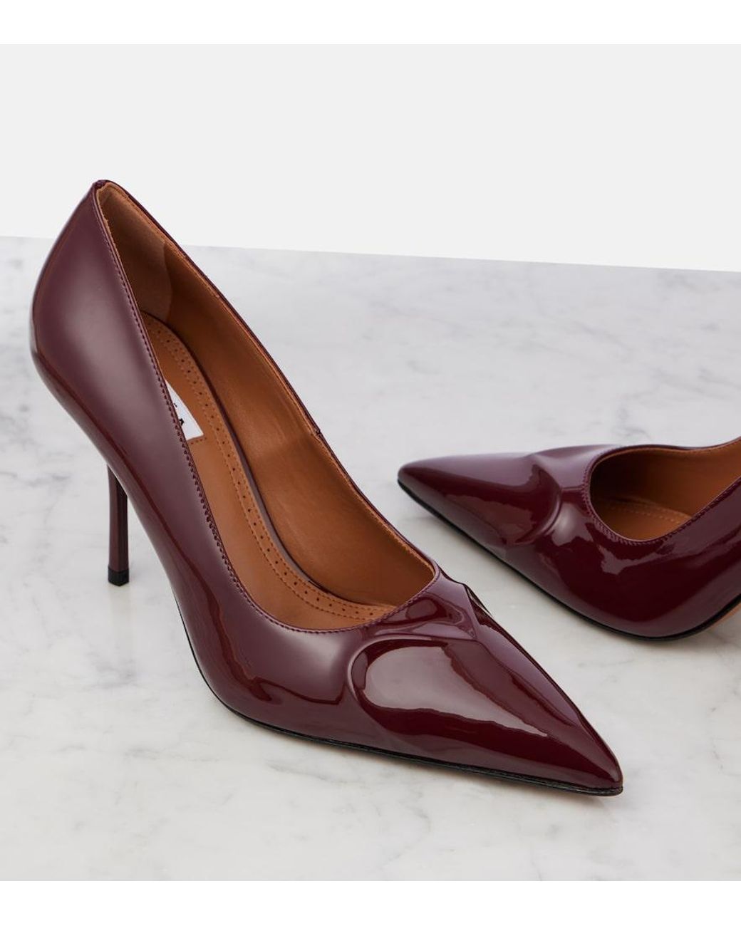 Alaïa Brown Le Cour 90 Patent Leather Pumps
