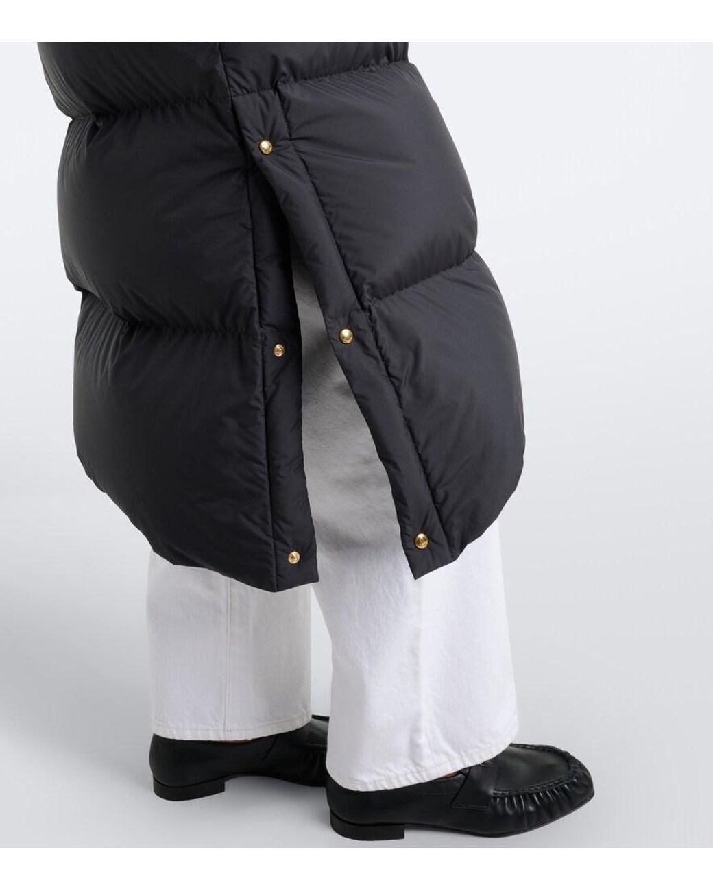 Moncler Black Ornement Tie-Neck Down Coat
