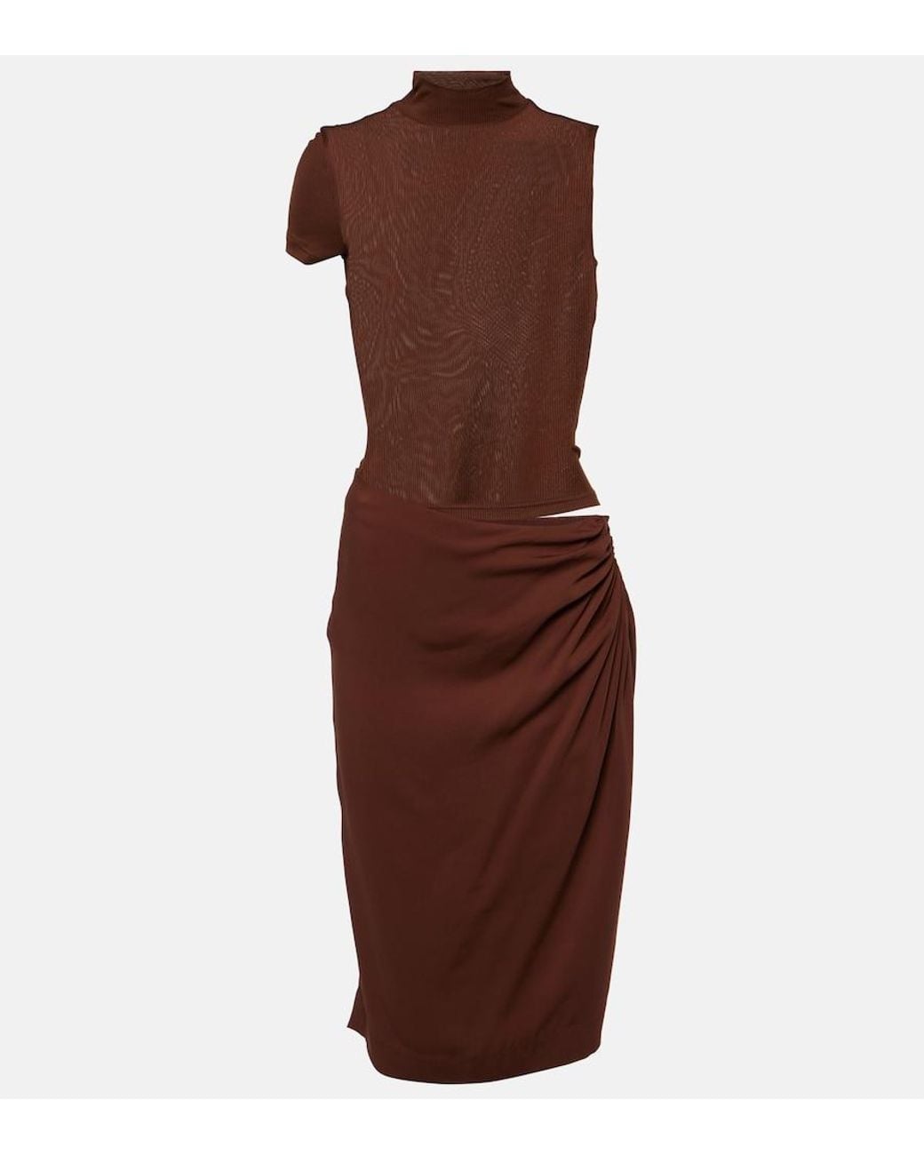 Christopher Esber Brown Fusion Tee Midi Dress