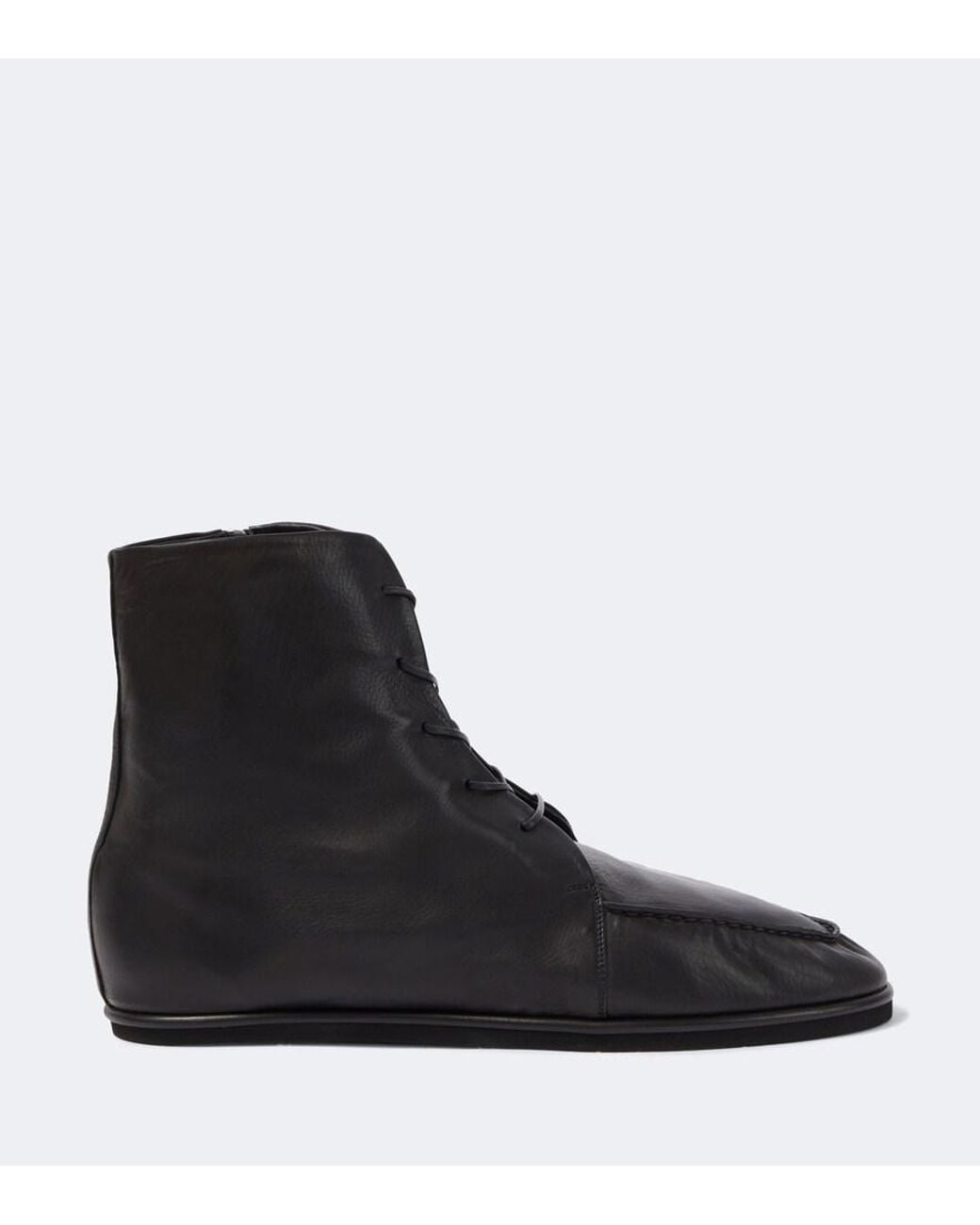 Auralee Black Leather Derby Boots for men