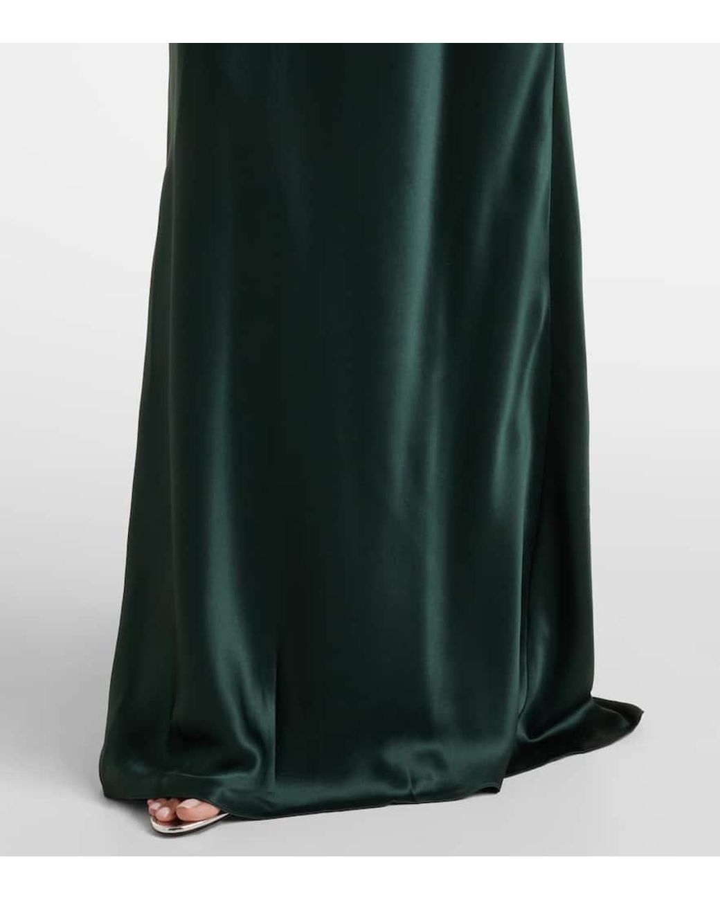 The Sei Green Silk Satin Wrap Gown