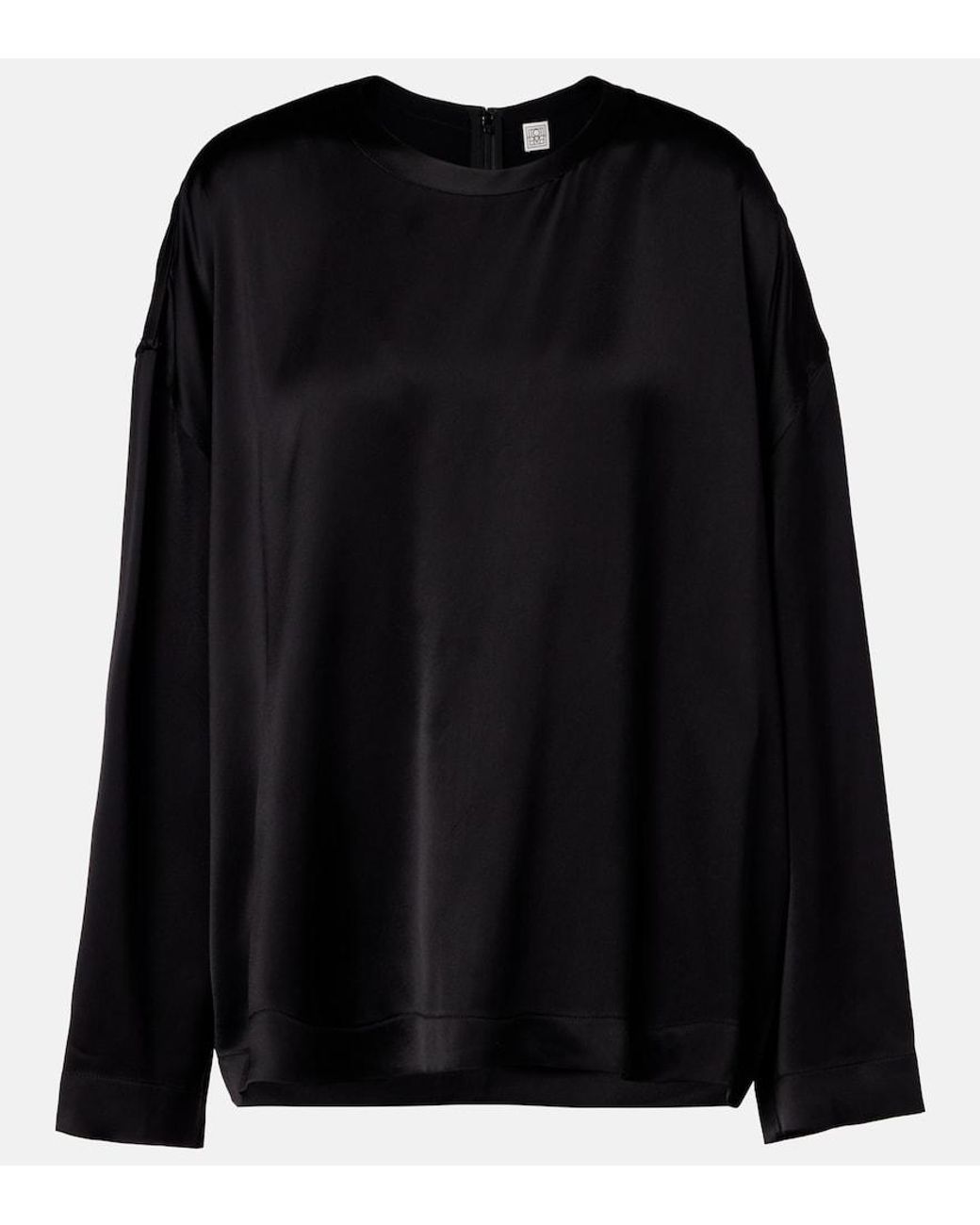 Totême Black Satin Top