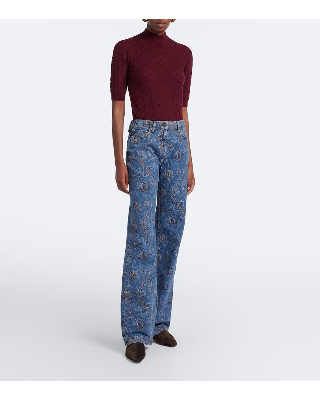 Jeans Anchos Estampados Etro de color Blue