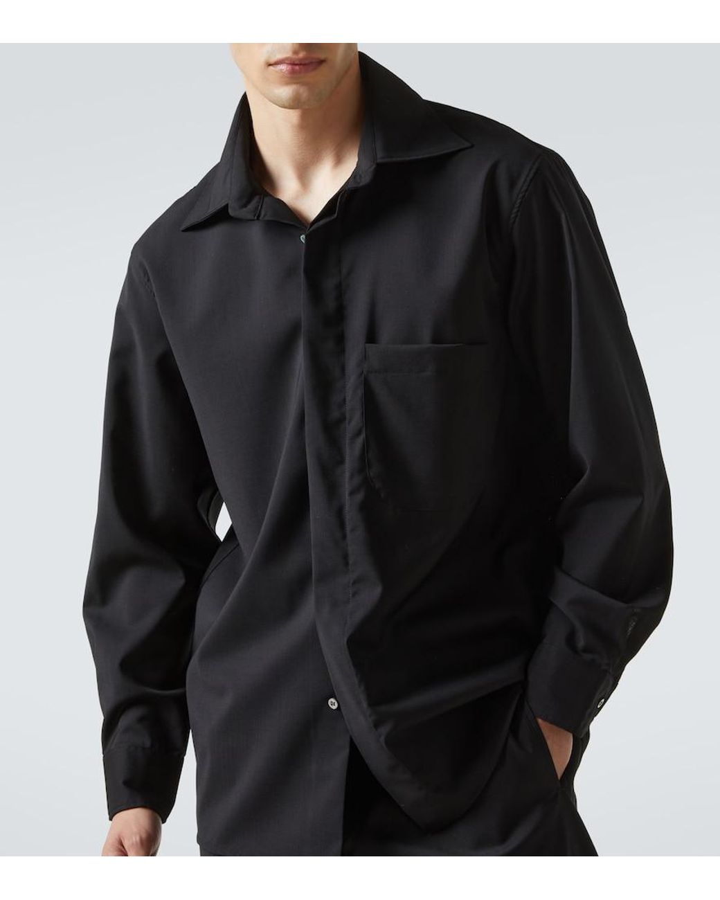 Saman Amel Hemdjacke Aus Wolle in Black für Herren