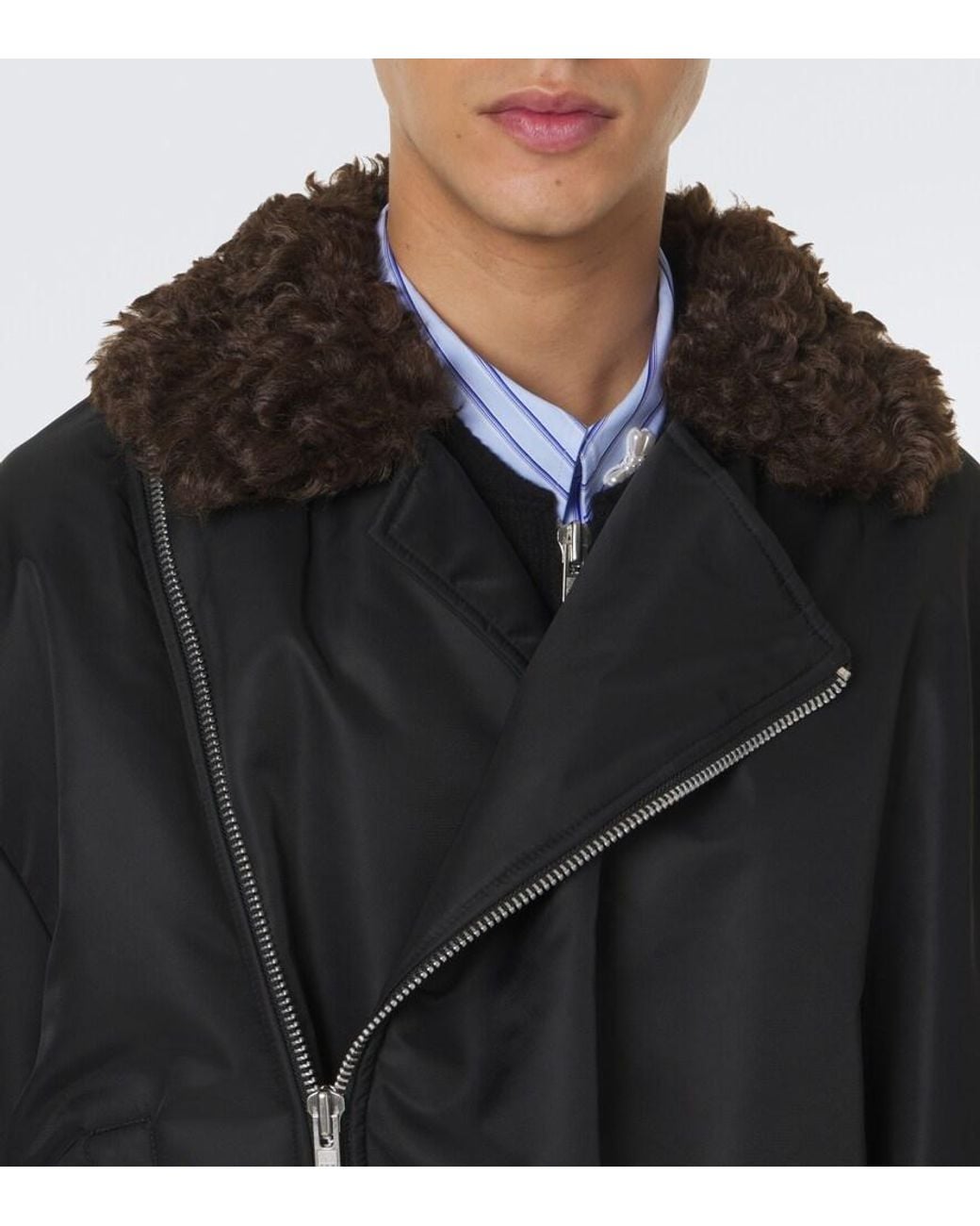 Simone Rocha Black Asymmetric Blouson Jacket for men