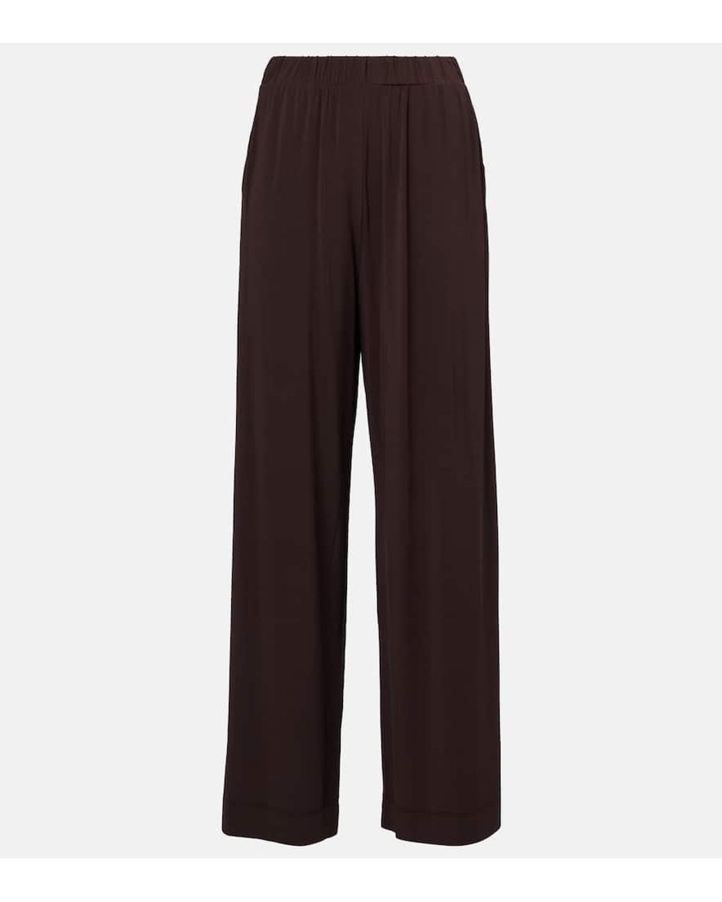 Max Mara Savio High-Rise Wide-Leg Pants in Brown | Lyst UK