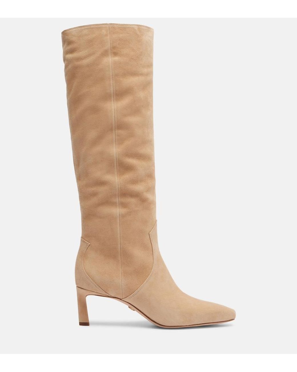 Veronica Beard Natural Kinna 55 Suede Knee-High Boots