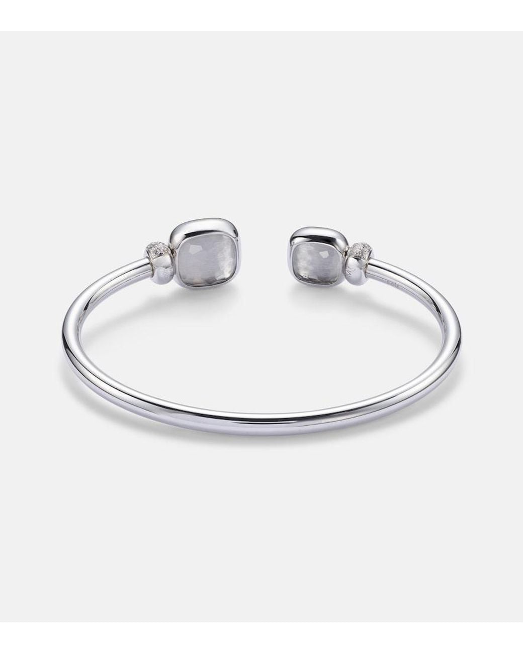 Pomellato White Nudo 18kt Gold Bracelet With Diamonds And Topaz