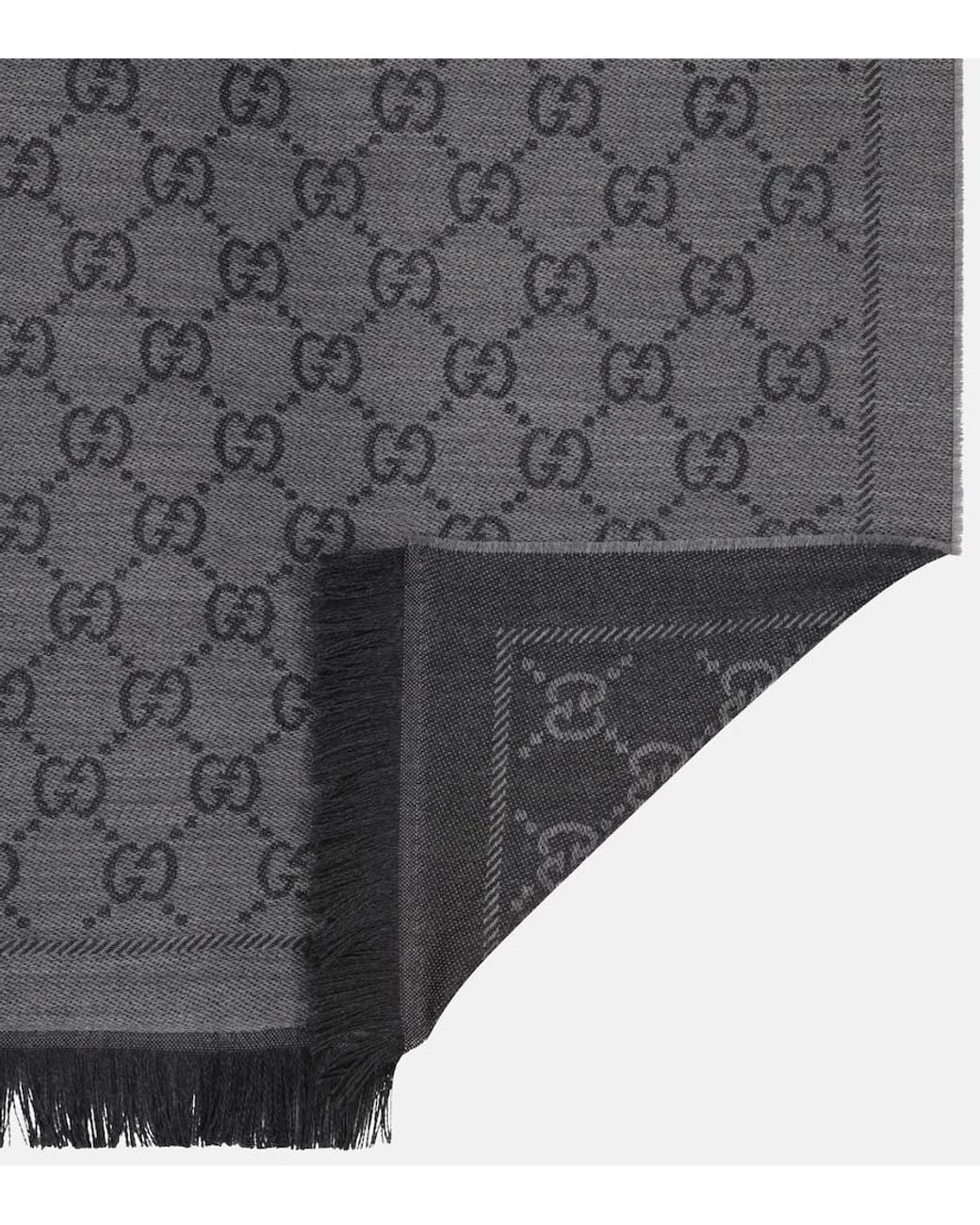 Gucci Gray Wool Scarf