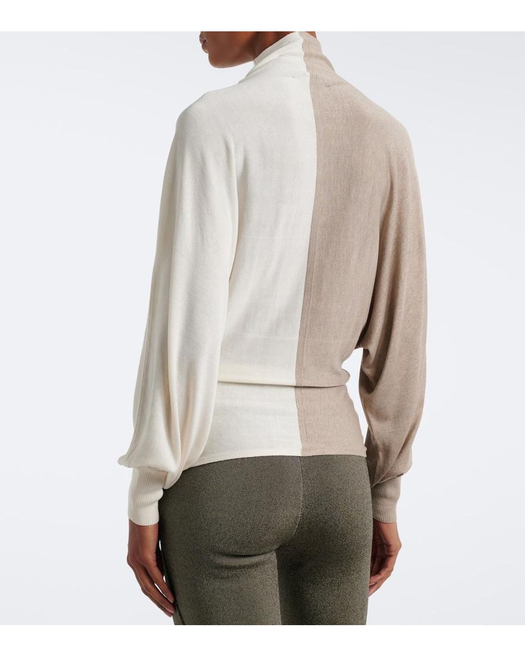 Jacquemus Natural Paneled Silk-Blend Sweater