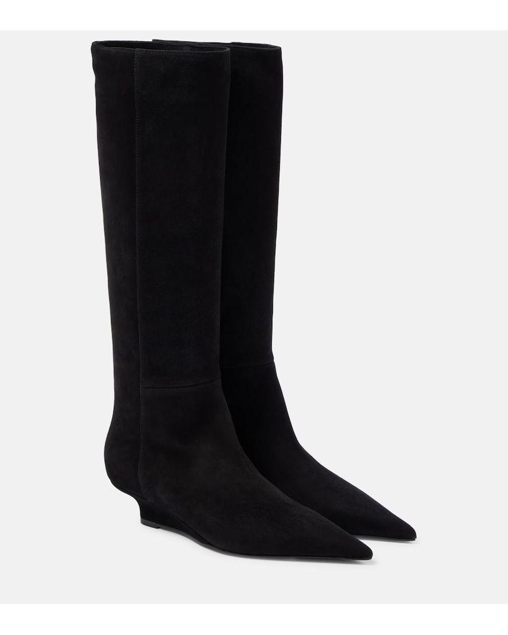 Totême Black Sharp 40 Suede Knee-High Boots