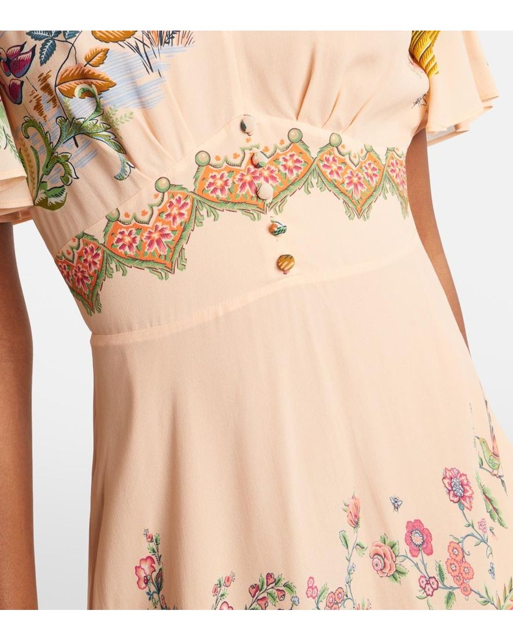 Etro Natural Printed Midi Dress