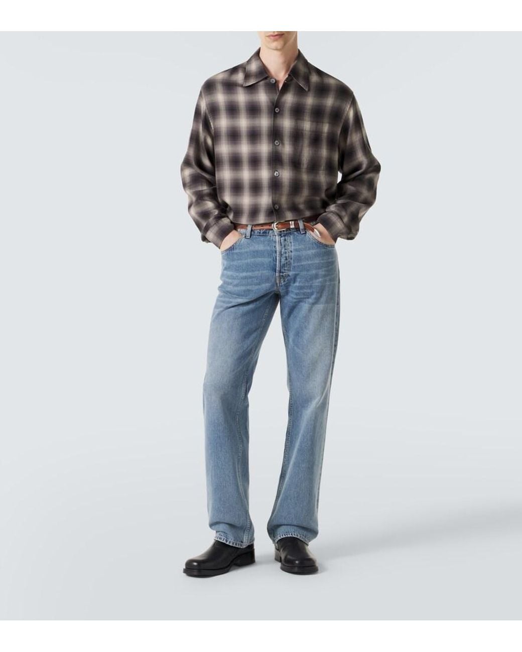 Our Legacy Brown Every Checked Tencel Flannel Shirt for men