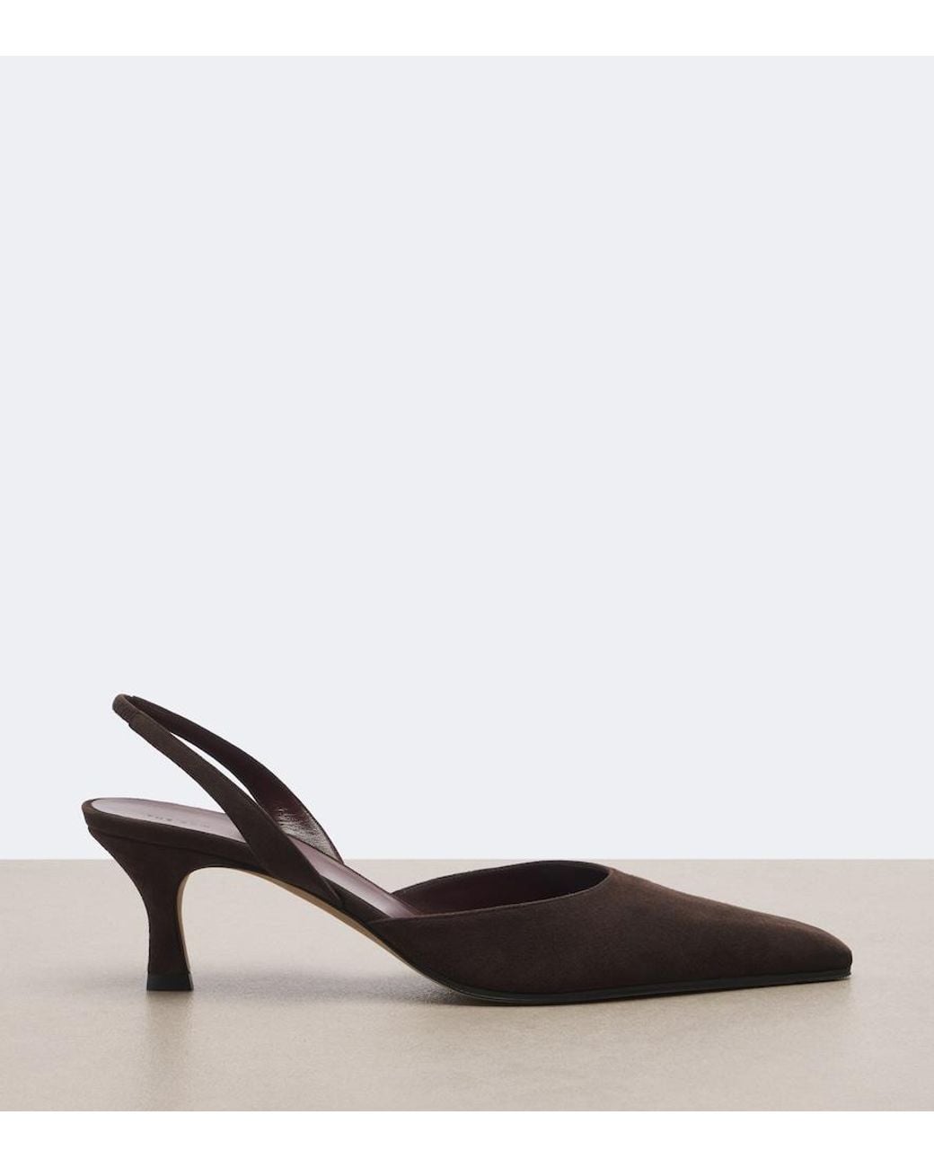 The Row Brown Inez Suede Slingback Pumps