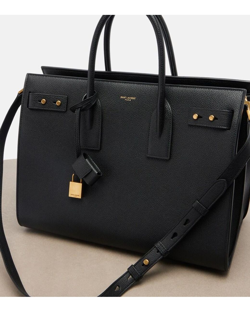 Sac Cabas Sac Du Jour Saint Laurent en coloris Black