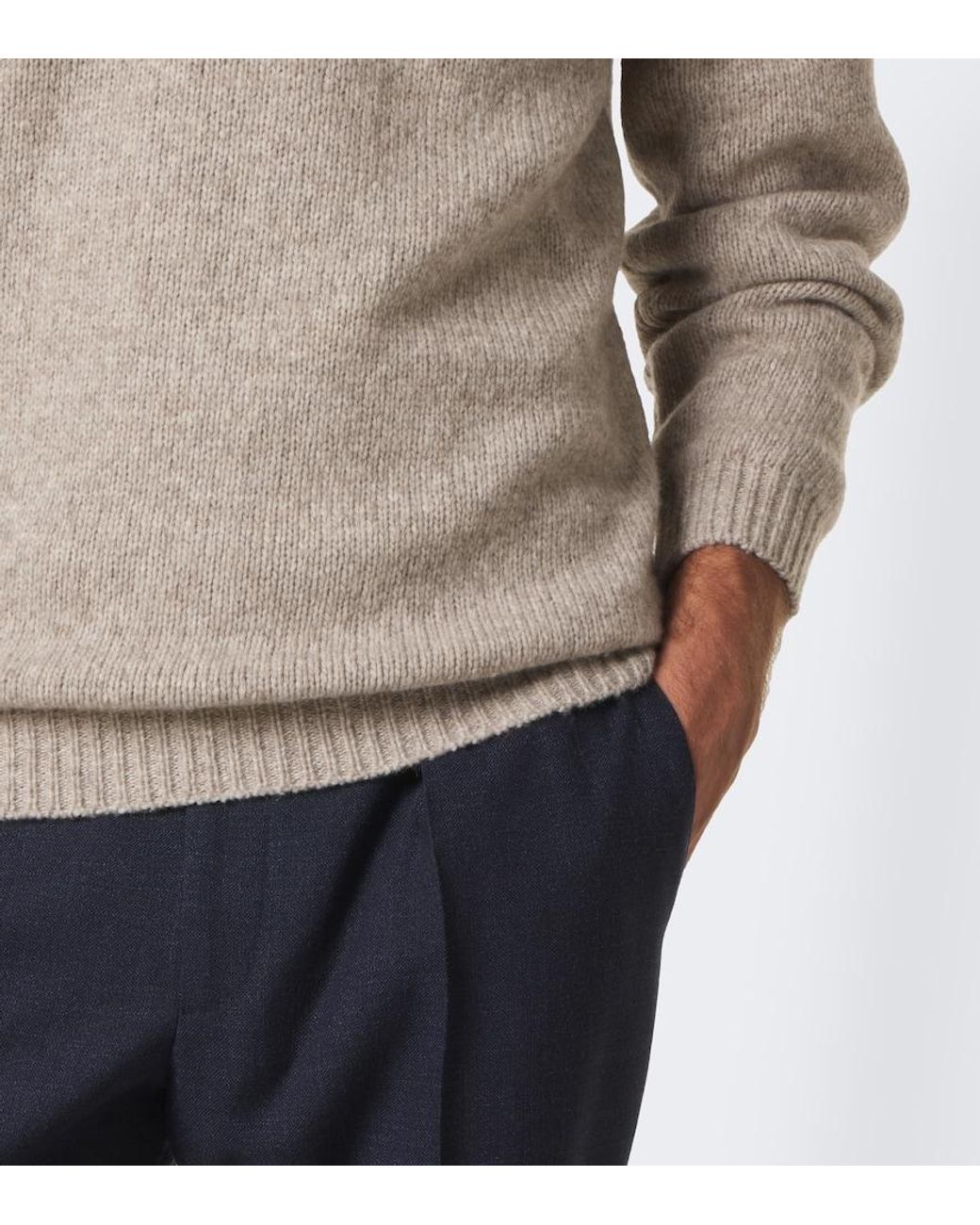 Thom Sweeney Brown Wool And Yak-Blend Sweater for men