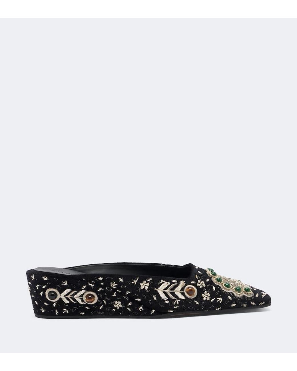 Zimmermann Black Atelier Embellished Velvet Wedge Mules