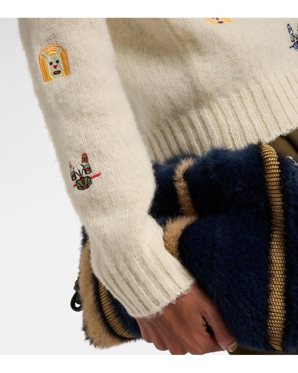 Loewe Natural X Louis Wain Embroidered Wool Sweater