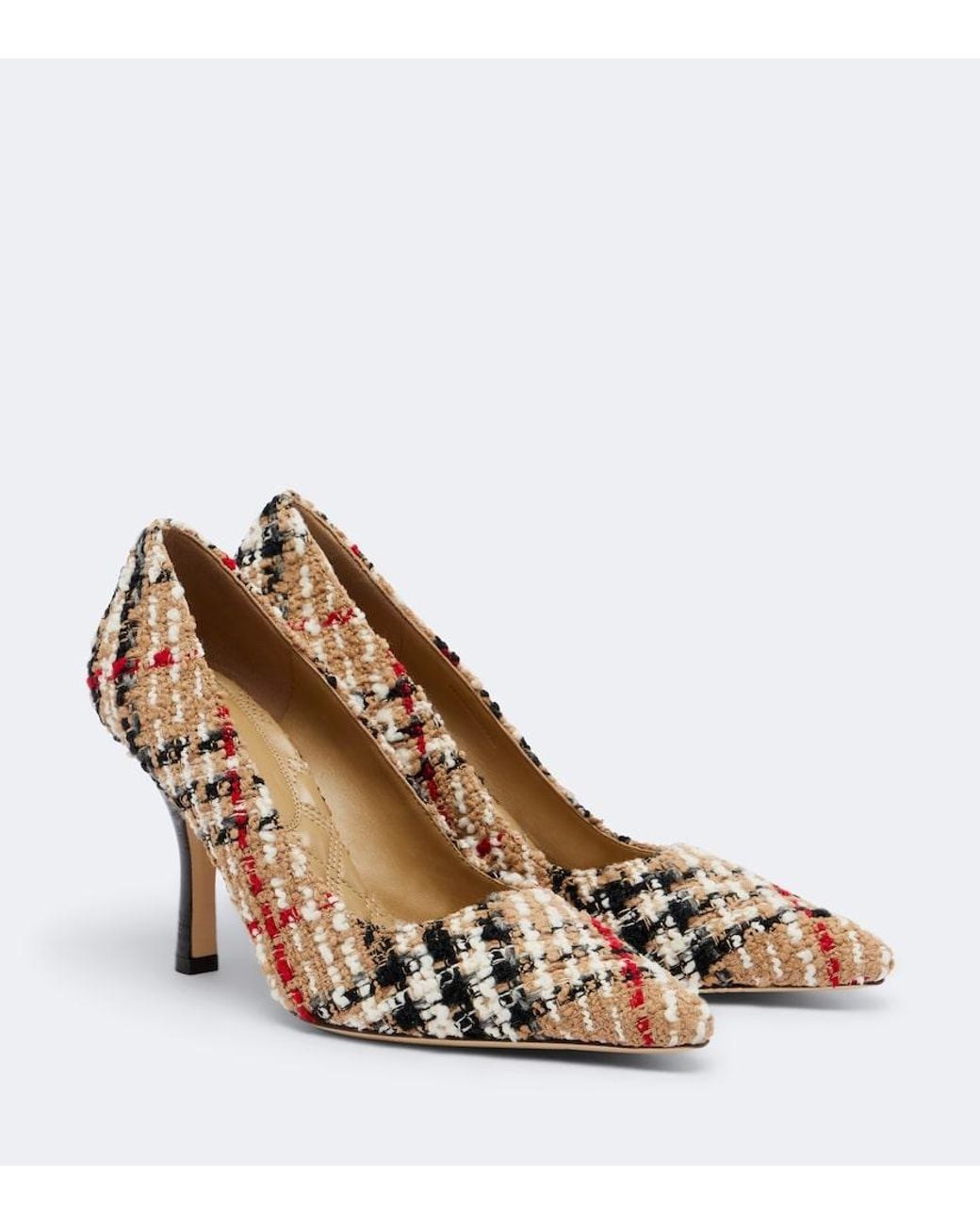 Burberry Brown Check Boucle Pumps