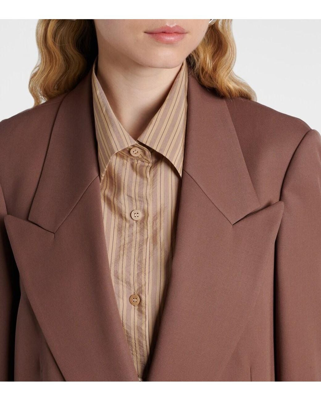 Dries Van Noten Brown Oversize-Blazer Aus Wolle
