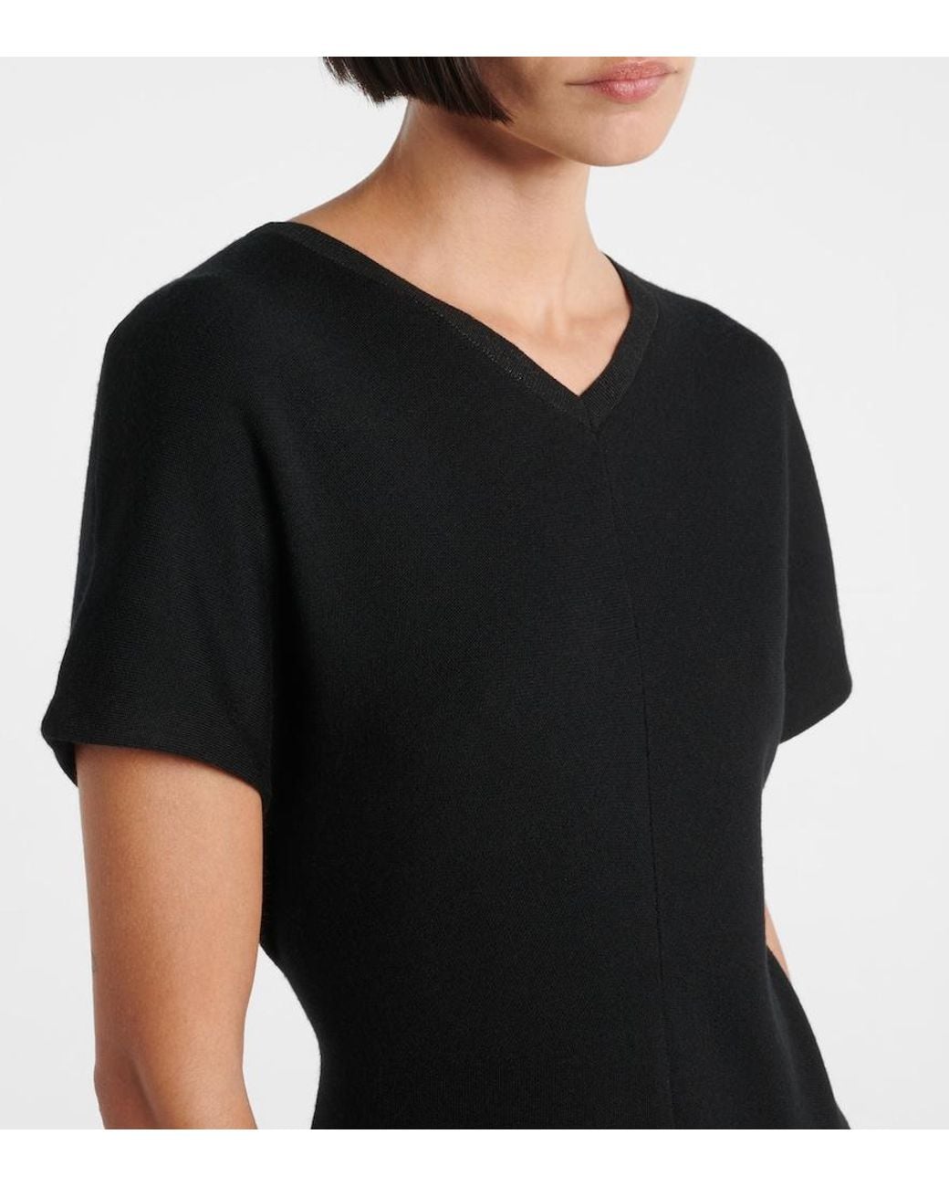 Dorothee Schumacher Black Wool-Blend Maxi Dress