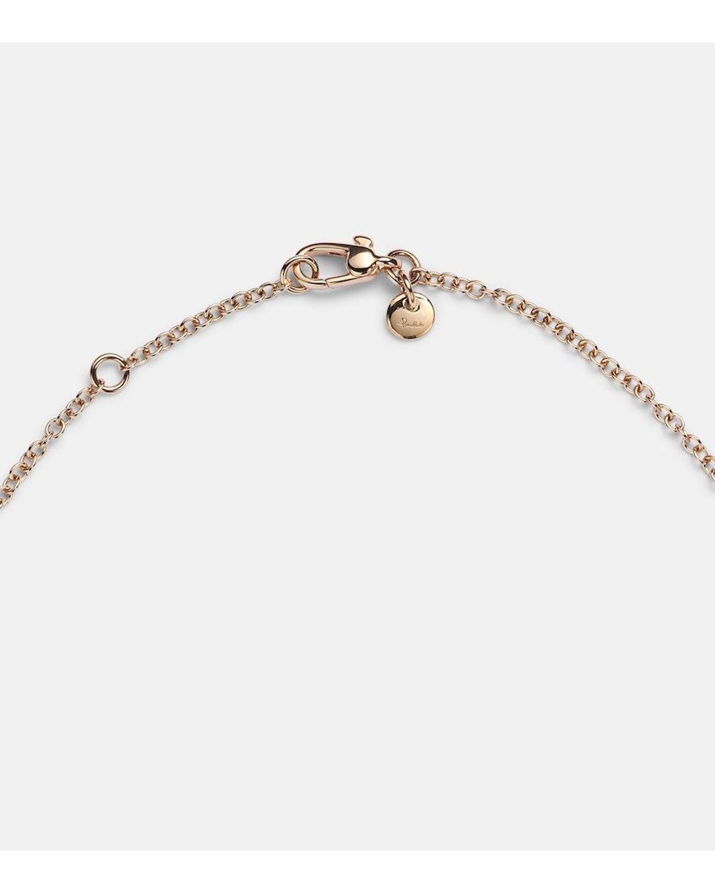Pomellato Nudo 18kt Rose And White Gold Necklace With Topaz, Mother-of-pearl, And Diamonds