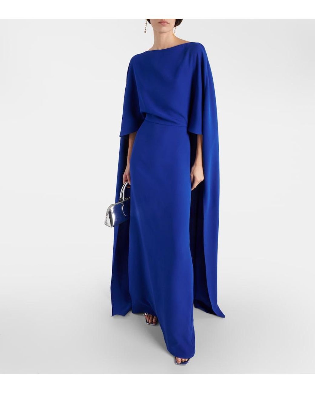 Valentino Blue Caped Silk Gown