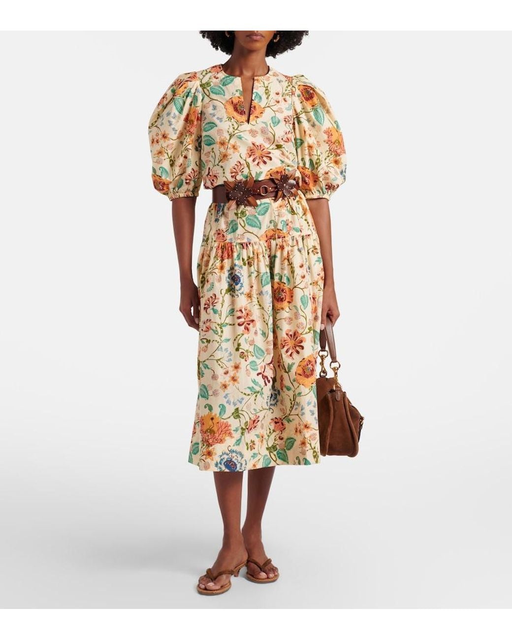 Ulla Johnson Metallic Florielle Floral Cotton Top