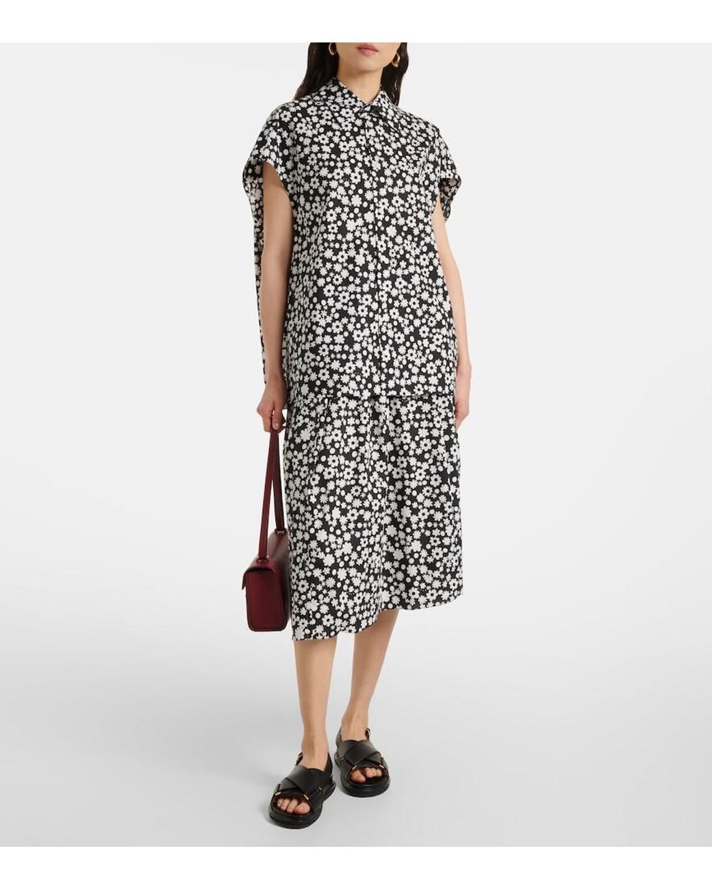 Marni Black Printed Cotton Poplin Shirt
