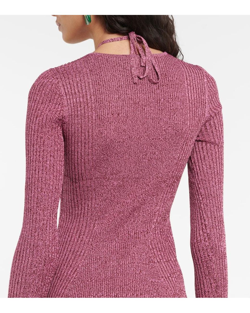 Jonathan Simkhai Purple Danika Ribbed-knit Midi Dress
