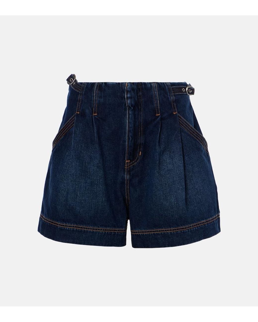 Veronica Beard Blue Jaffe High-Rise Denim Shorts