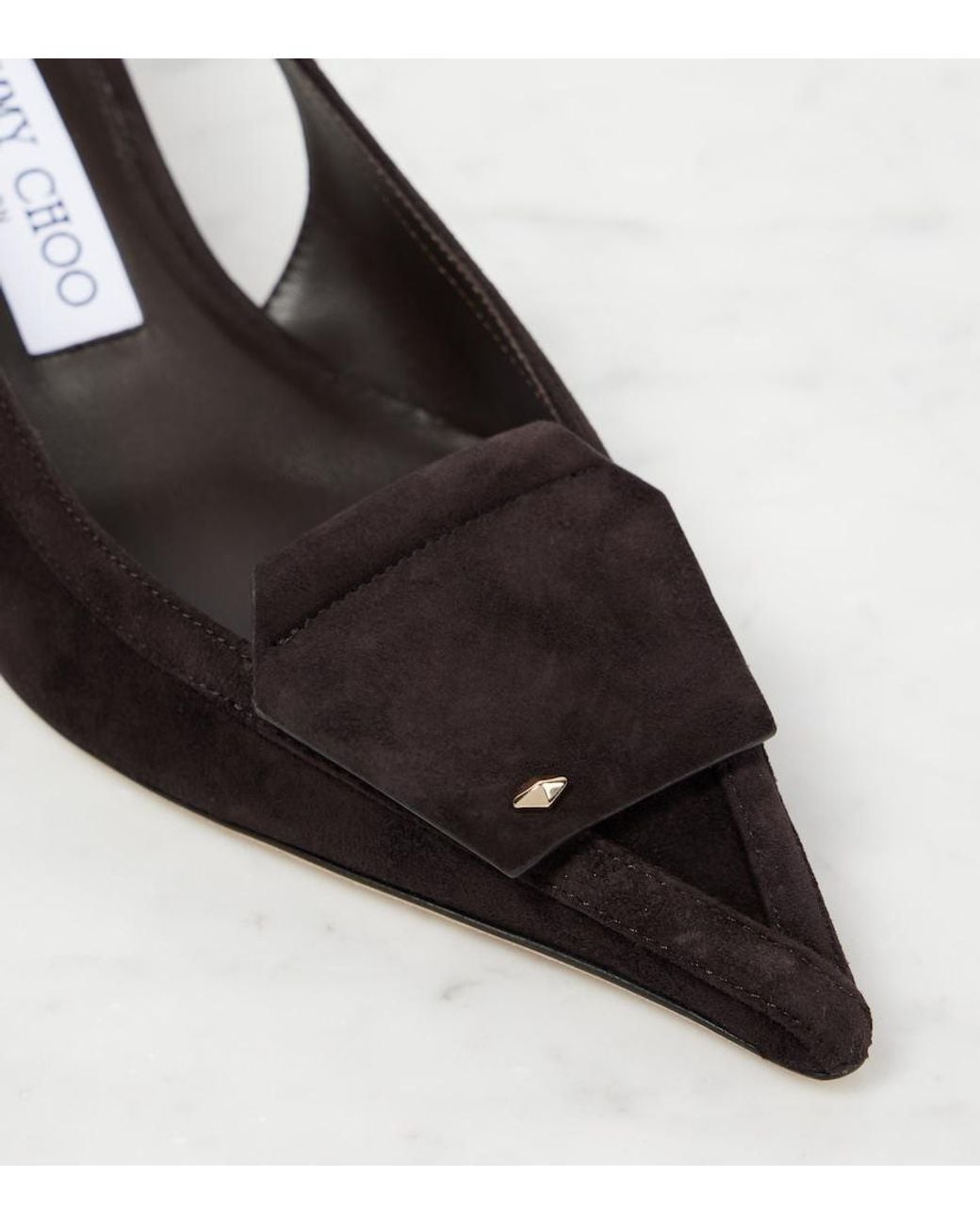 Jimmy Choo Black Frances 60 Suede Slingback Pumps
