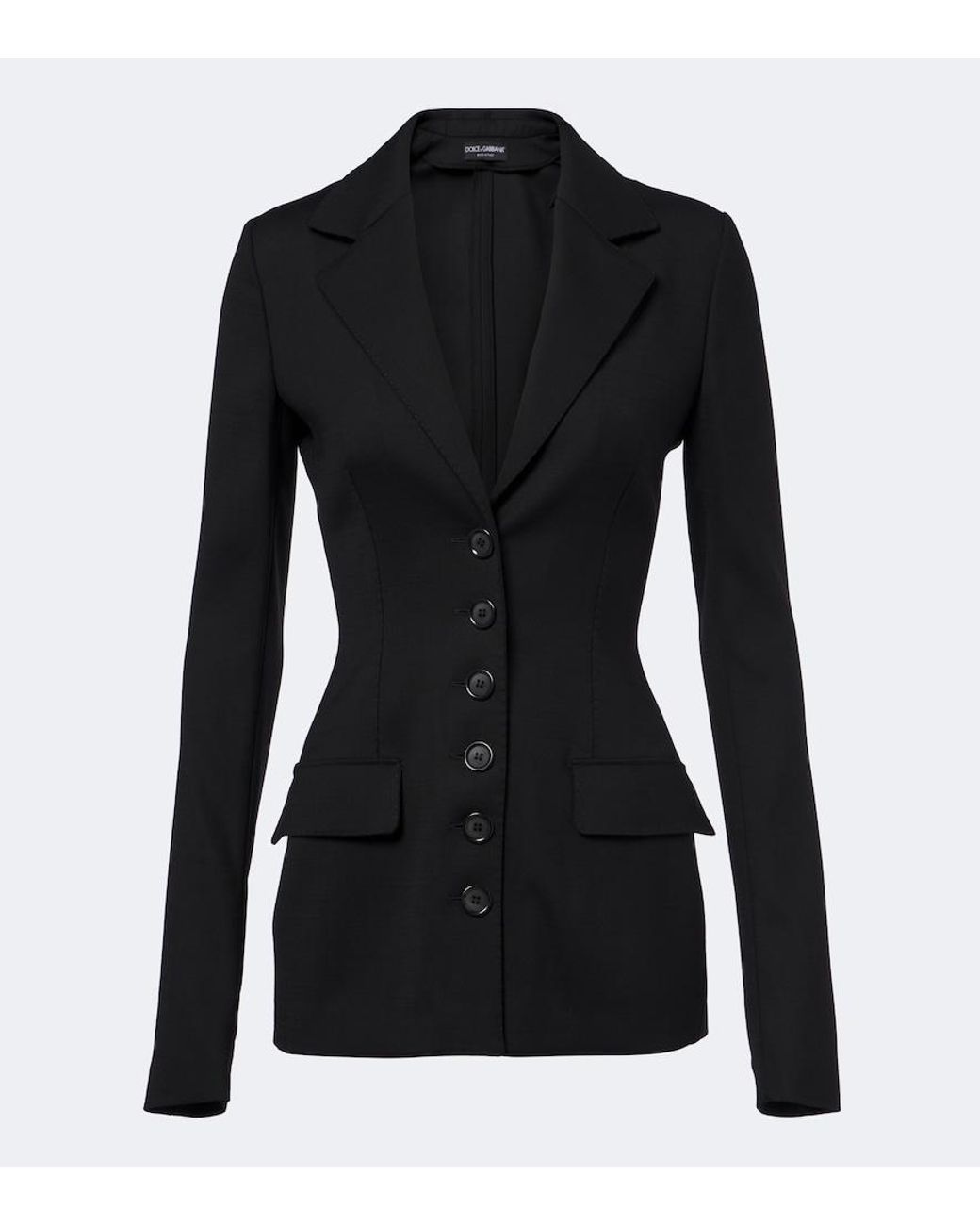 Dolce & Gabbana Black Wool-Blend Blazer