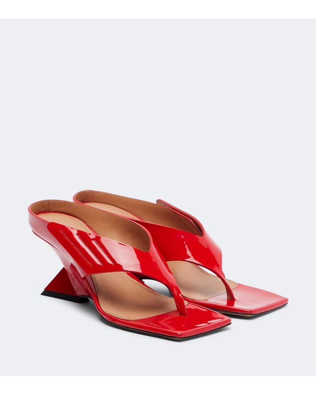 The Attico Red Cheope Patent Leather Thong Sandals