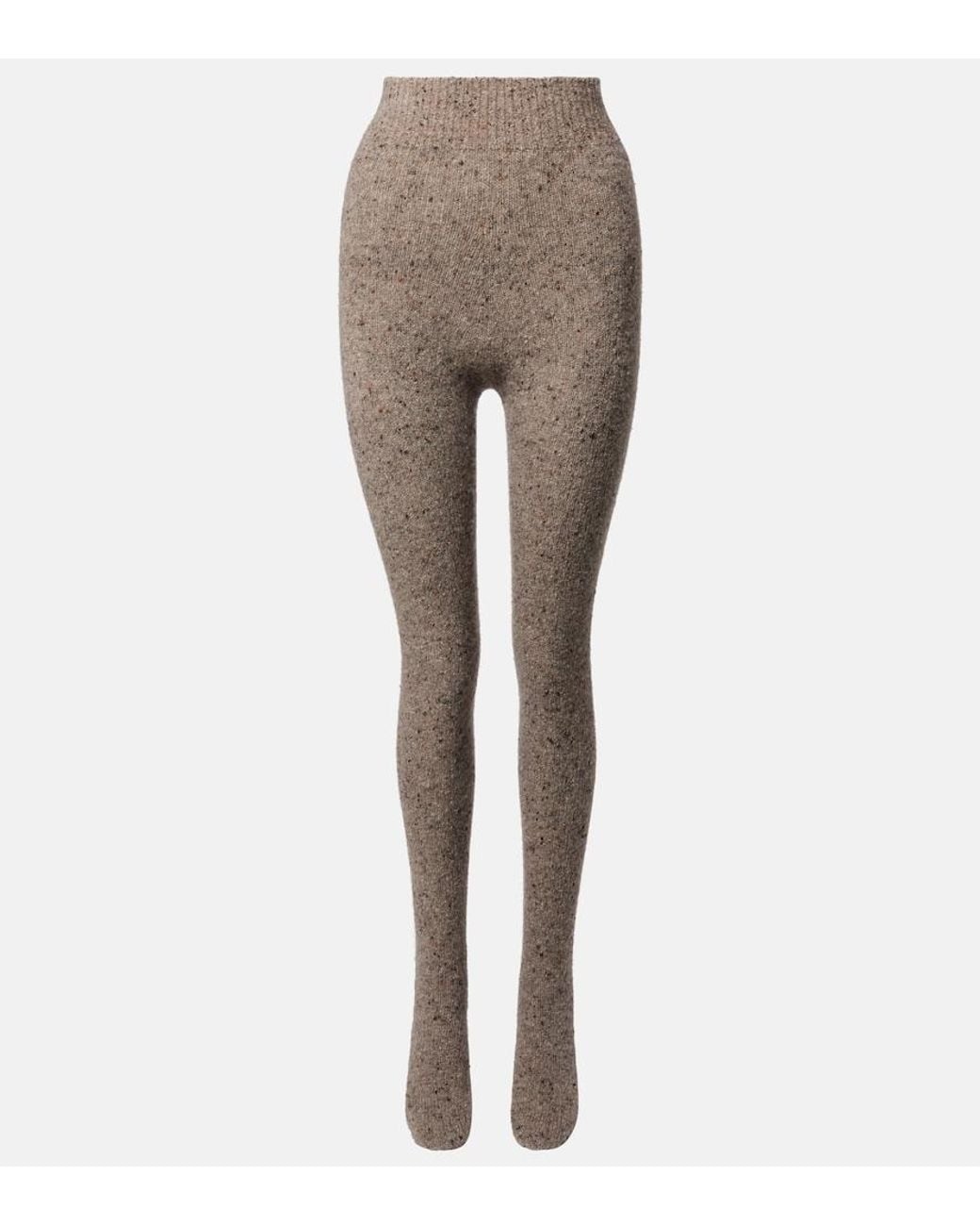 The Row Gray Mumu Cashmere Tweed Tights