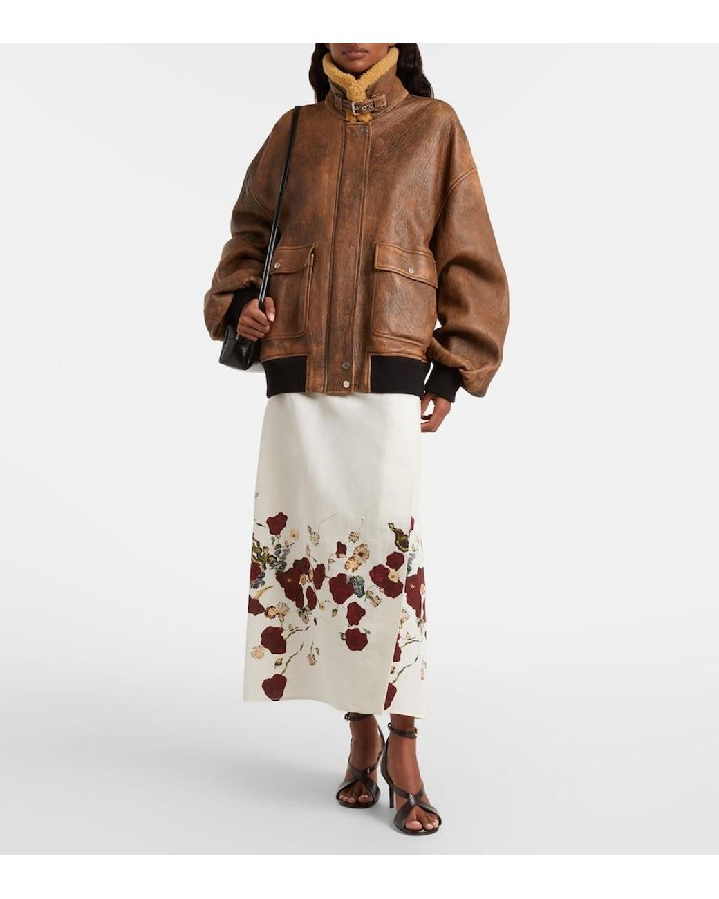 Khaite White Demi Floral Silk And Cotton Midi Skirt