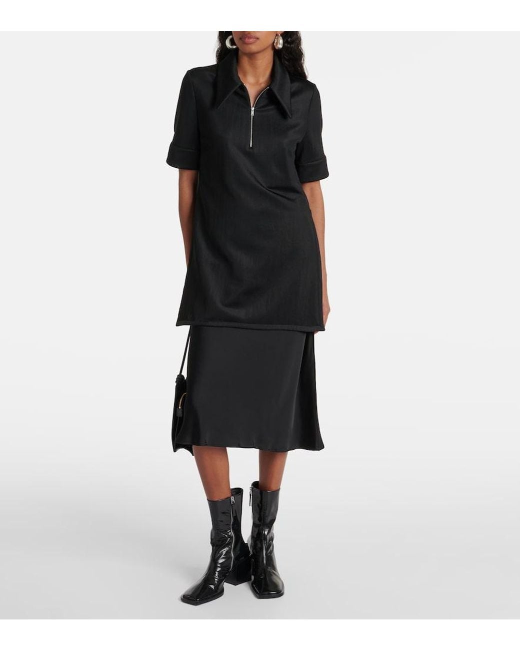 Jil Sander Black Polo Dress