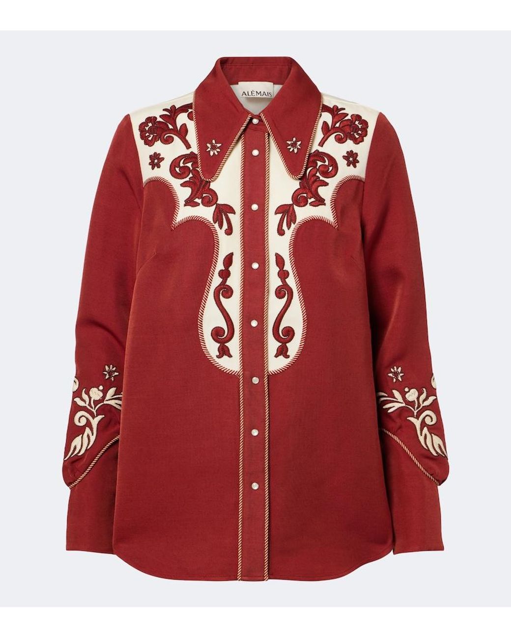 ALÉMAIS Duke Embroidered Wool-Blend Shirt