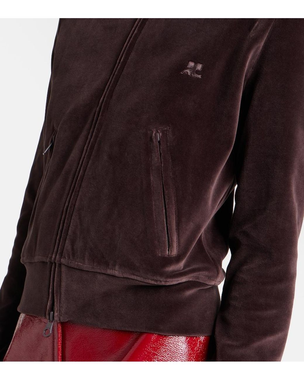 Courreges Black Cotton-Blend Velvet Track Jacket