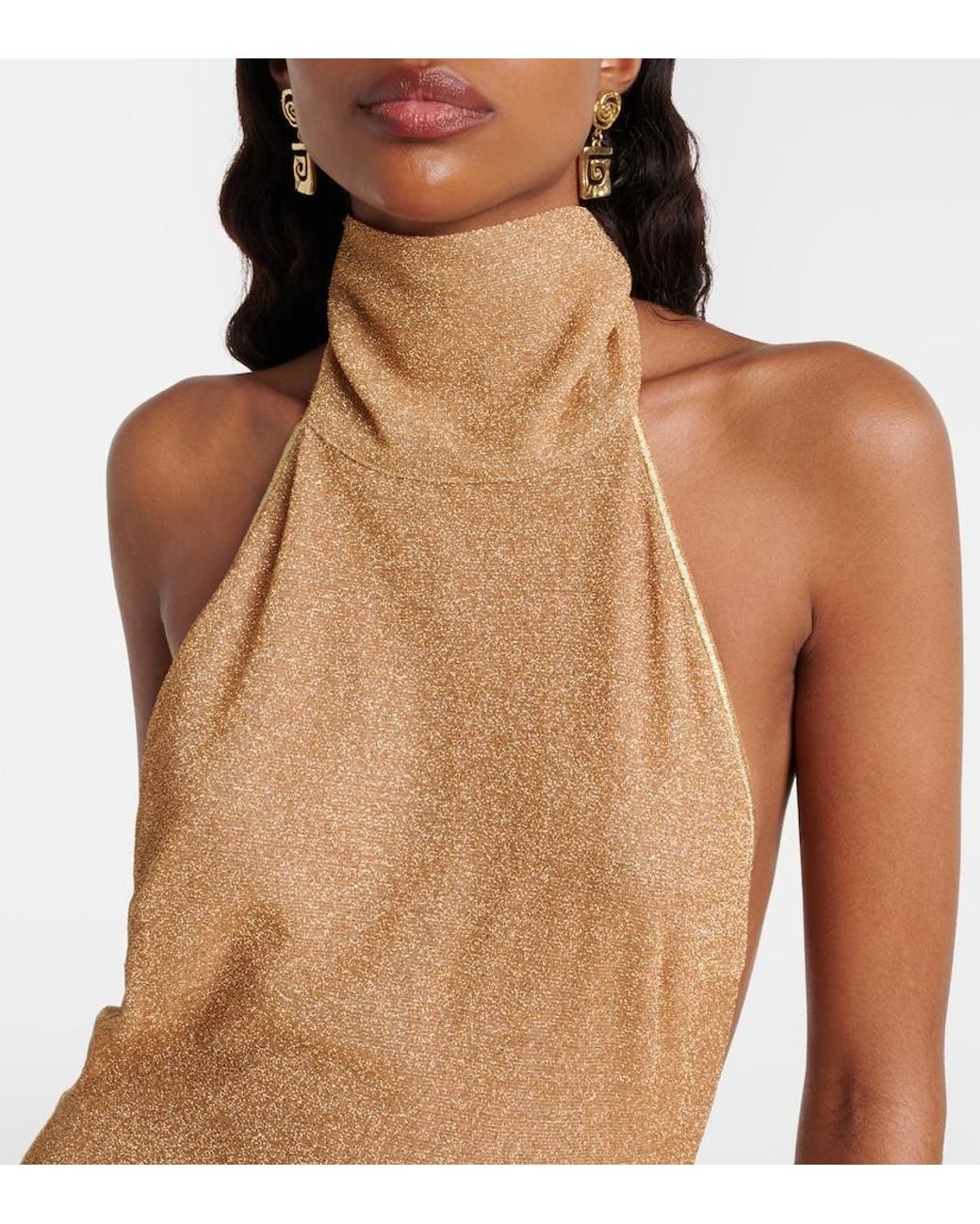 Oseree Natural Lumiere Ring Turtleneck Dress