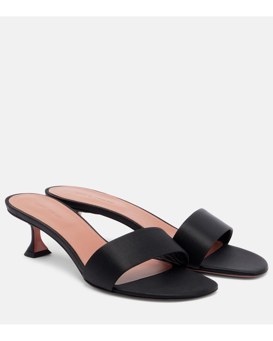 AMINA MUADDI Black Andreea Satin Mules