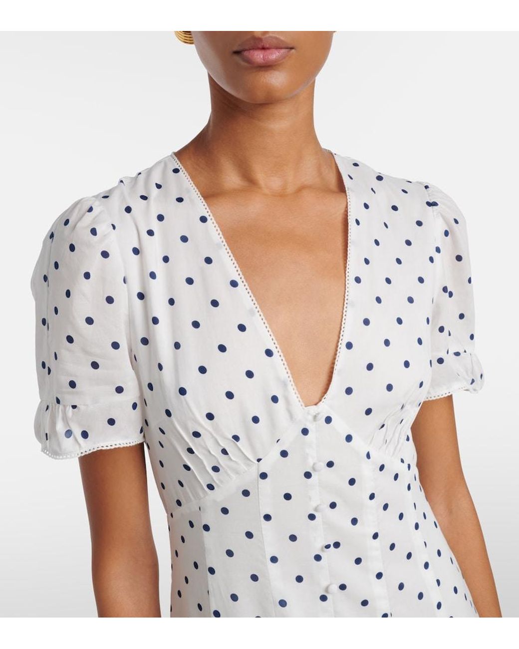 Posse White Paloma Polka-Dot Maxi Dress