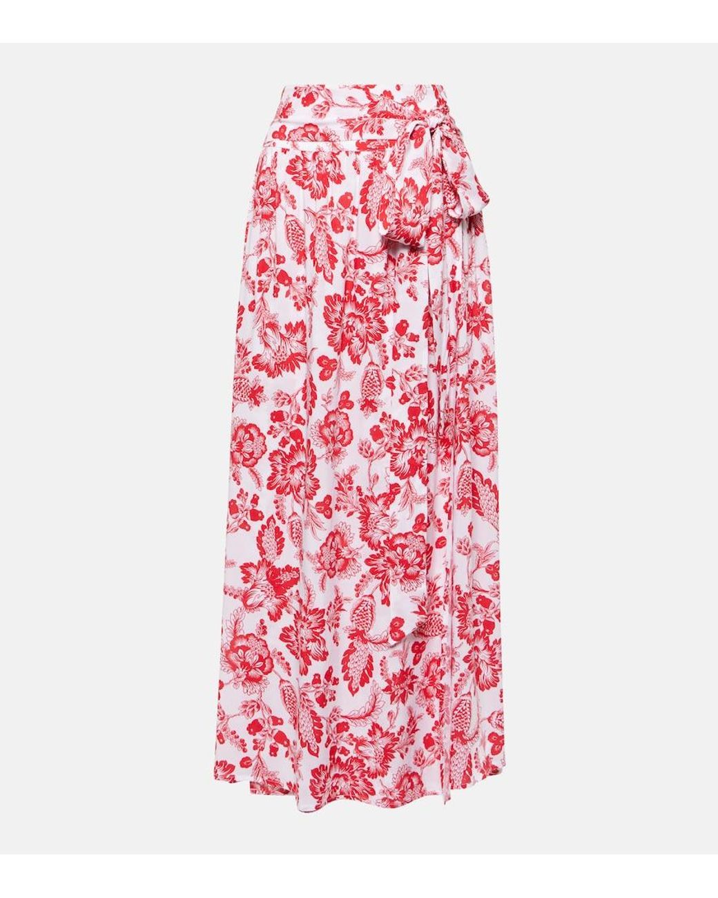 Melissa Odabash Red Elsa Printed Maxi Skirt